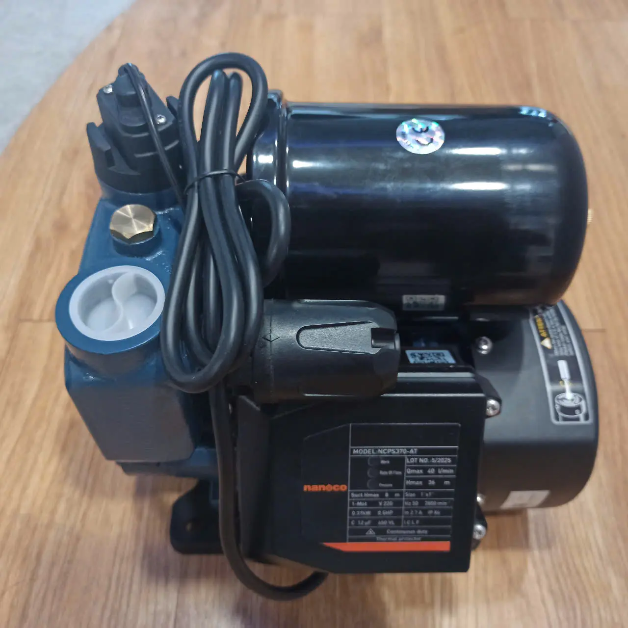 Máy bơm nước nóng tăng áp tự động công tắc điện tử Nanoco - Dòng AT model NCPS*-AT công suất 250/370/550 và 750W