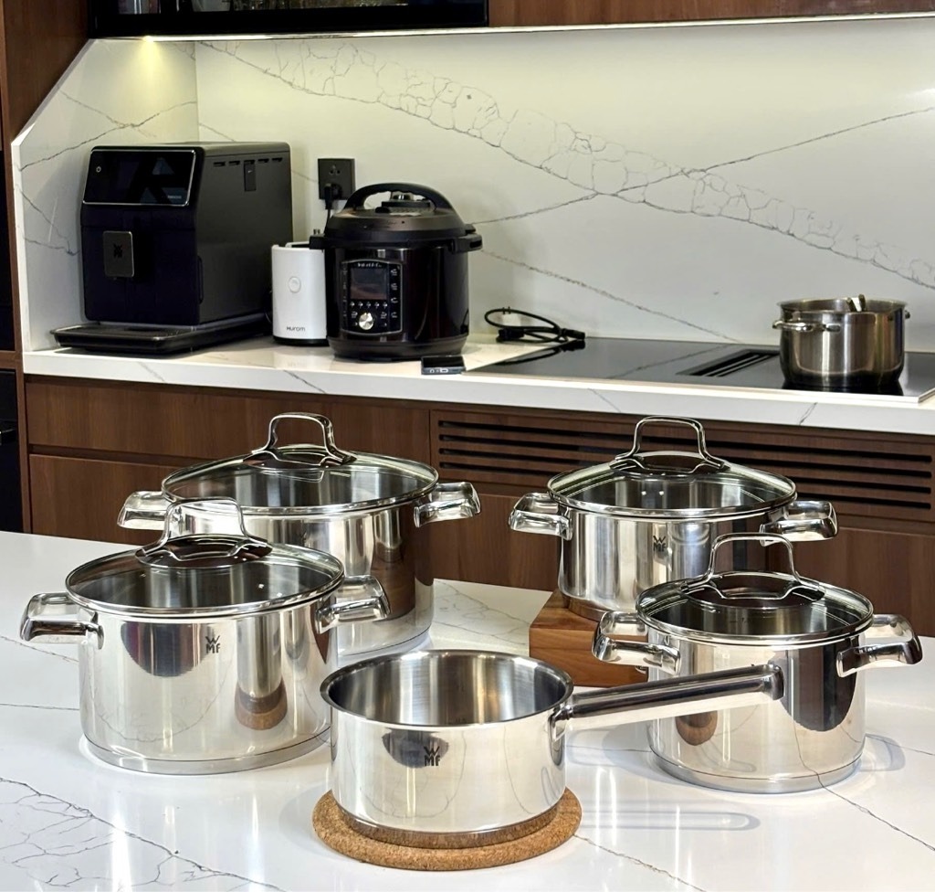 Bộ Nồi WMF Belmonte 5 Món - Thép Cromargan 18/10, Đáy Từ 3 Lớp Siêu Bền