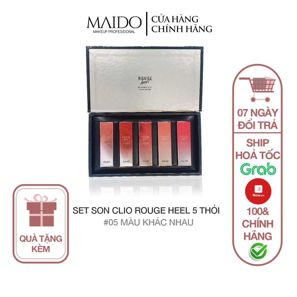 Set Son 5 Cây Clio Rouge Hell Dia Volume Lip Set Special Edition 5 Màu Hàng Chính Hãng Phân Phối Mai Đỗ