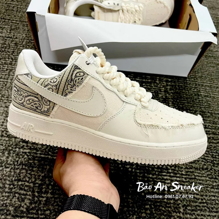 ẢNH THẬT / MÀU KEM - Giày_Sneaker_Nike_AF1_Dây Thừng Lót Trần Bông_Siêu_Cấp - GIẦY THỂ THAO NAM NỮ
