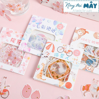 Sticker (hình dán) MÙA XUÂN SPRING DAY nông trại mây  trang trí sổ, album, nhật ký, lưu bút, bullet journal