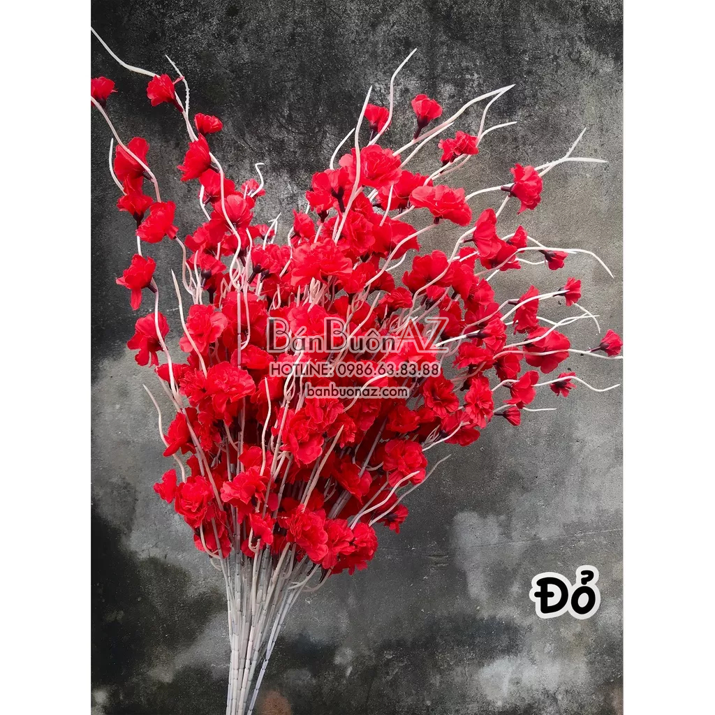 Combo 10 Cành Hoa Đào Râu Cao Cấp Dài 1m Bông To Trang Trí Tết Cực Đẹp