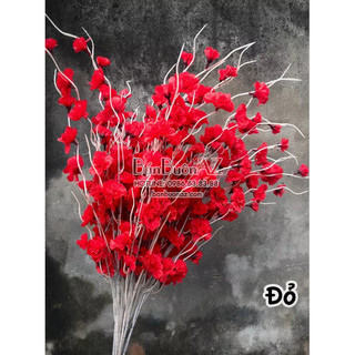 Combo 10 cành hoa đào râu cao cấp dài 1m bông to trang trí tết cực đẹp