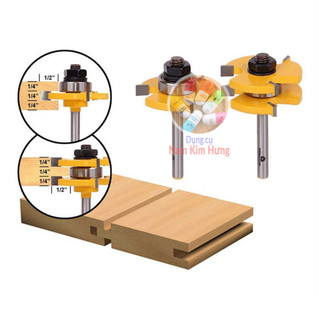 Bộ 2 mũi phay ghép ván gỗ 1/4"
