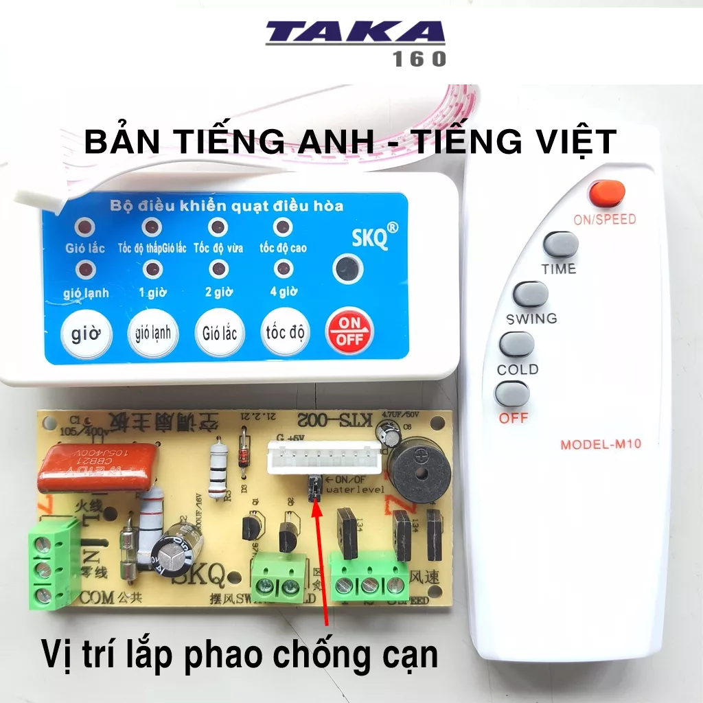Bộ điều khiển từ xa cho quạt hơi nước quạt điều hòa LOẠI TỐT bản tiếng anh, tiếng việt mạch quạt hơi nước rất dễ sử dụng