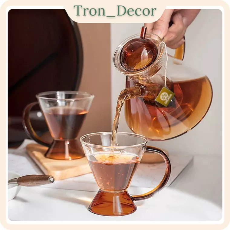 Set trà thuỷ tinh chịu nhiệt phong cách hiện đại thiết kế sáng tạo Tronn