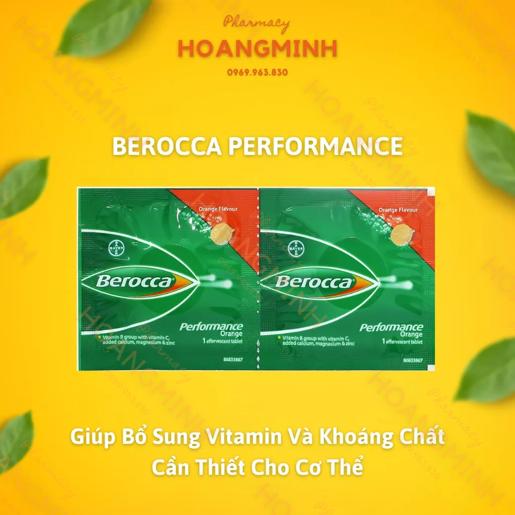 Viên Sủi Berocca Performance Mango [10 Viên] Bổ Sung Vitamin Giúp Bổ Sung Vitamin Và Khoáng Chất Cần Thiết Cho Cơ Thể