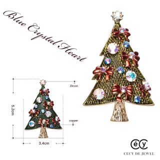 Trâm cài áo CHRISTMAS PINE  pha lê SWAROVSKI