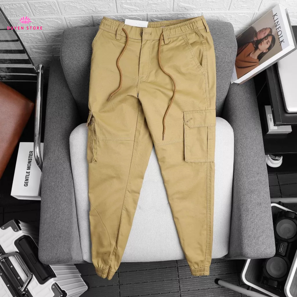 Quần Cargo Jogger Túi Hộp 6 Túi Lưng Thun Chất Kaki Dày Dặn Bền Màu Không Xù Lông