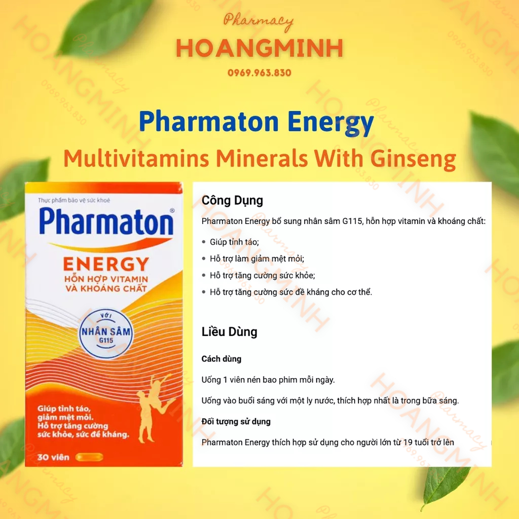 PHARMATON ENERGY và ESSENTIAL Tổng Hợp Vitamin Và Khoáng Chất