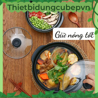 Nồi đất kho cá dày dặn nắp kính 2L, 2.5L chuyên dùng nhà hàng