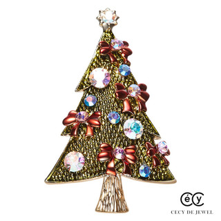 Trâm cài áo CHRISTMAS PINE  pha lê SWAROVSKI