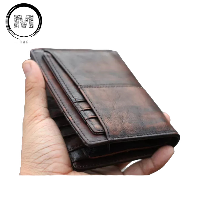 Ví Nam Da Bò Thật 100%, Kiểu Dáng Ví Đứng, Ví Đứng Gập Đôi - Max Độc - Mã V05