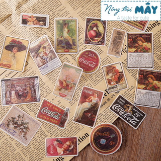 Sticker (hình dán) VINTAGE BACK IN TIME nông trại Mây trang trí sổ, album, nhật ký, lưu bút, bullet journal
