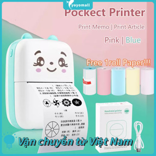 【Vận chuyển từ Việt Nam】Máy In Nhiệt Mini Bluetooth cầm tay, Máy in ảnh, tài liệu, Phao, Nhãn dán, Hóa đơn, Tem nhãn không cần mực