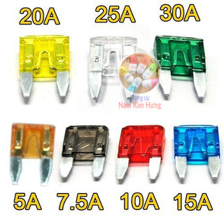 Bộ 05 Cầu chì ô tô xe hơi các loại ampe khác nhau
