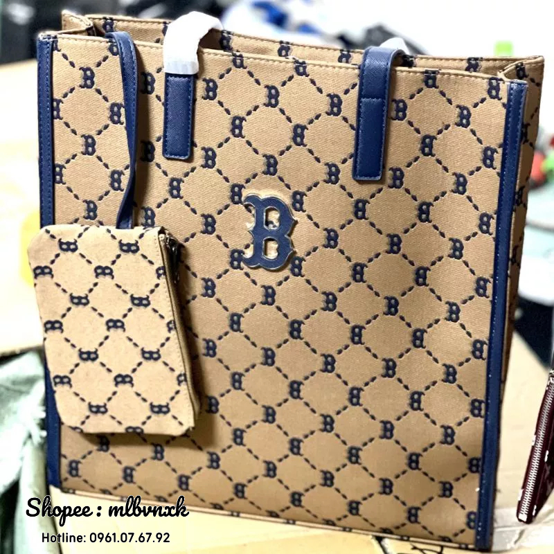 ẢNH THẬT / TQXK / MÀU MỚI - Túi MLB Tote Diamond Dáng Đứng - HÀNG XUẤT DƯ FULLTAG