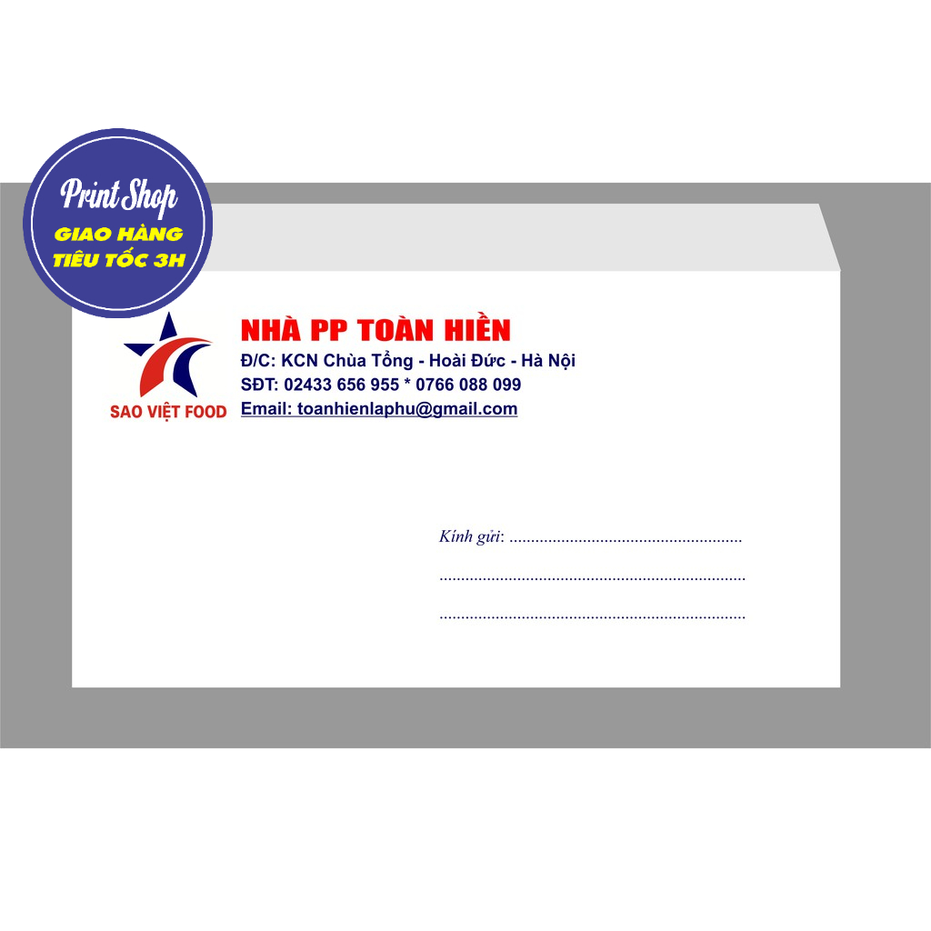 In phong bì A4, A5, A6