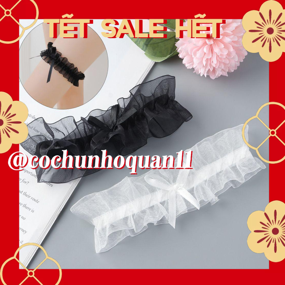 LC001 -Vòng Ren Đeo Đùi Đính Nơ Co Giãn Quyến Rũ Thời Trang Cho Cô Dâu - cochunhochuyensi