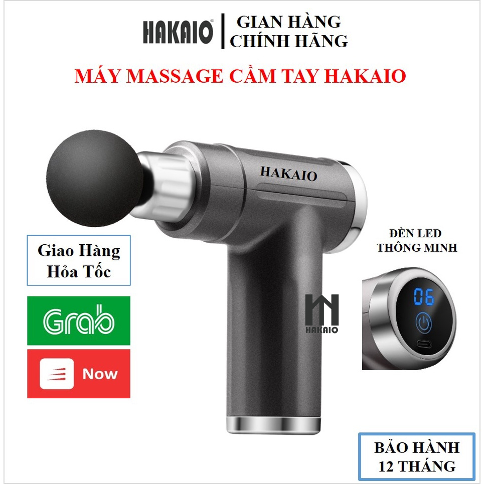 Máy massage cầm tay HAKAIO Tròn MINI đèn LED cao cấp 4 Đầu 6 Chế Độ Làm Giảm Đau Toàn Thân