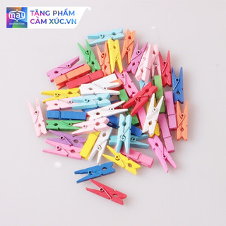 Kẹp gỗ nhiều màu (set 20 chiếc)