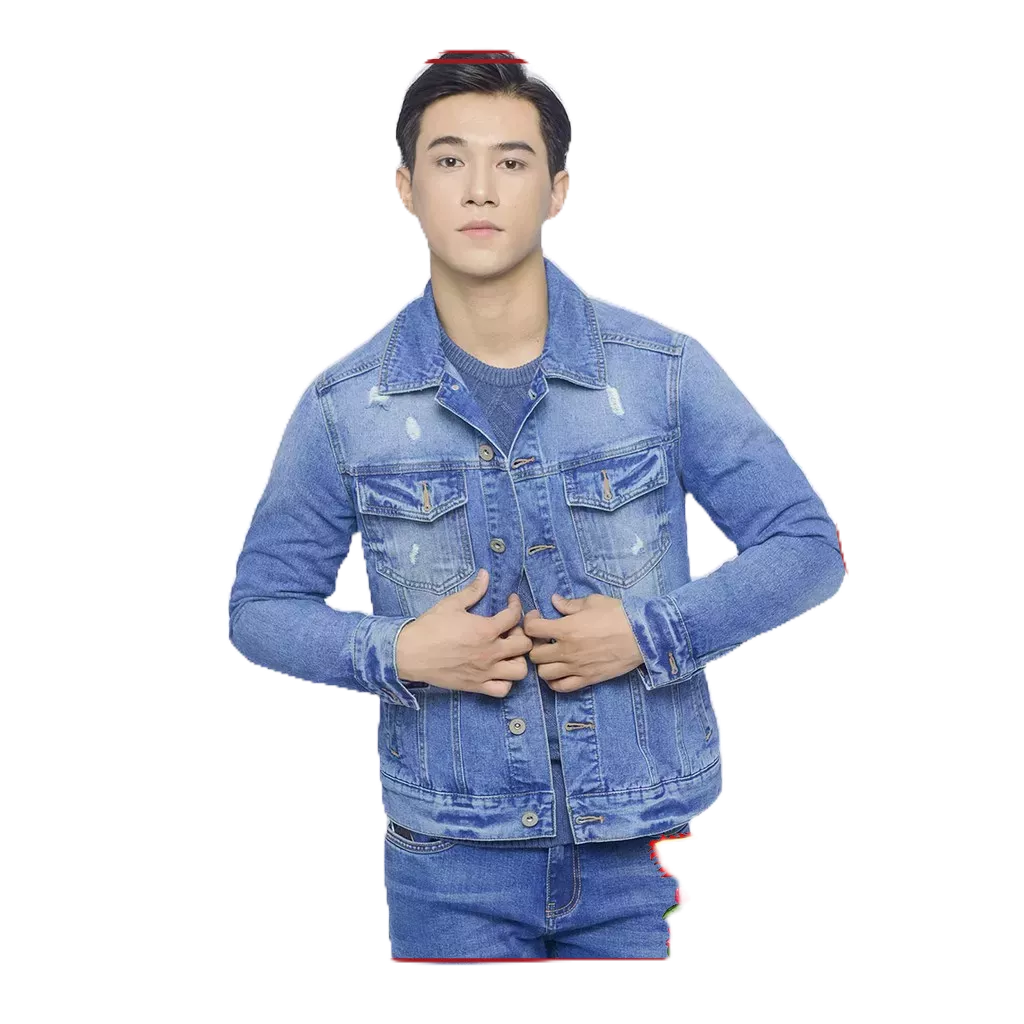 Áo Khoác Jeans Nam GENVIET Họa Tiết Laser Nam Tính Phong Cách Độc Lạ X6121J1494