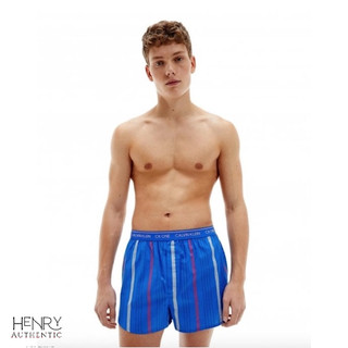 - quần ngủ nam calvin klein bill mỹ - 3 pack ck one slim fit woven boxers - logo step/kettle/step stripe
