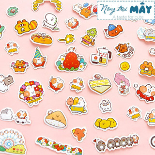 Sticker gói chiết 20 miếng Mitte Bunny trang trí sổ, lưu bút, nhật ký