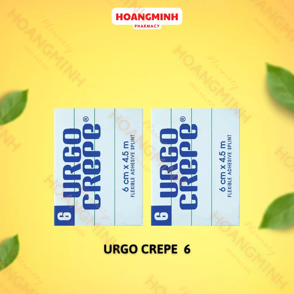 URGO CREPE  Băng Keo Cuộn Y Tế Thun Co Giãn Dán Sườn Trong Chấn Thương, Sau Phẫu Thuật