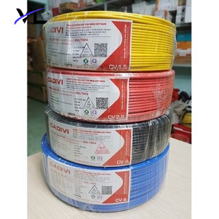 Dây cáp điện đơn Cadivi 1.5mm2, 2.5mm2 (Cuộn 100m) - Bảo hành 12 tháng