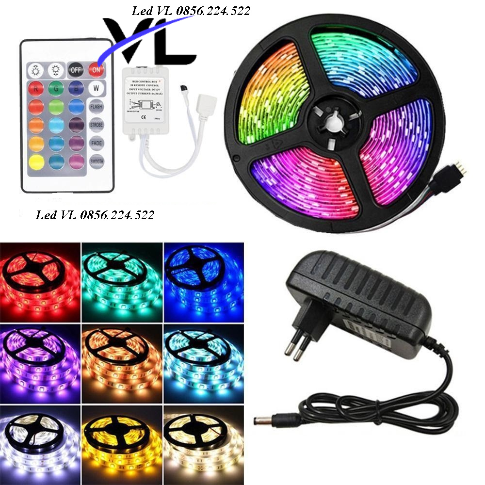 Đèn Led Tiktok 5m 5050RGB Mix DIY Trên 16 triệu Màu Trang Trí Phòng Ngủ Nháy Theo Nhạc Sử Dụng App