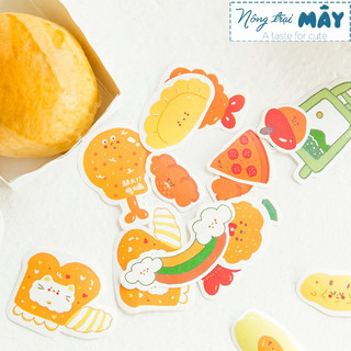 Sticker (hình dán) gói 40 tấm đồ ăn vặt cute trang trí sổ, album, nhật ký, lưu bút, bullet journal
