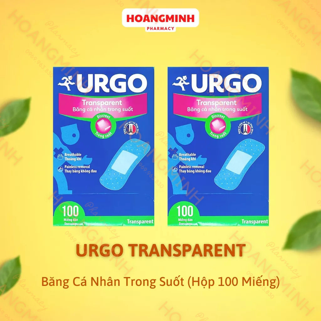 Băng Cá Nhân Urgo  Có Độ Dính Cao, Nhiều Lỗ Thoát Khí Nhỏ Giúp Da Thông Thoáng