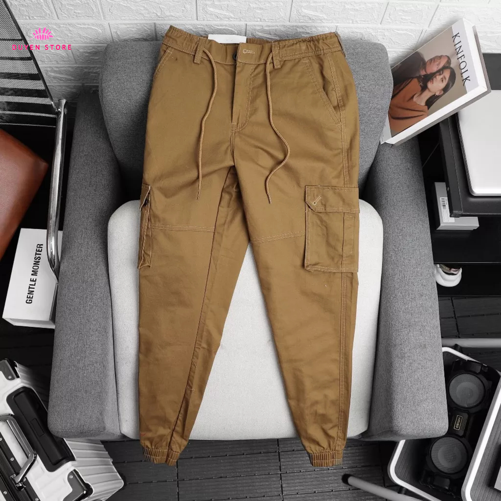 Quần Cargo Jogger Túi Hộp 6 Túi Lưng Thun Chất Kaki Dày Dặn Bền Màu Không Xù Lông