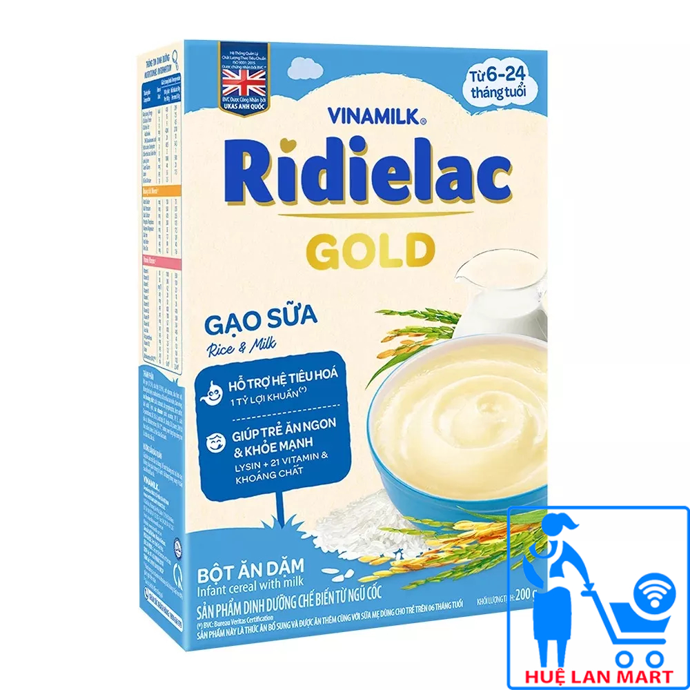 [CHÍNH HÃNG] Bột Ăn Dặm Vinamilk Ridielac Gold Gạo Sữa Hộp 200g
