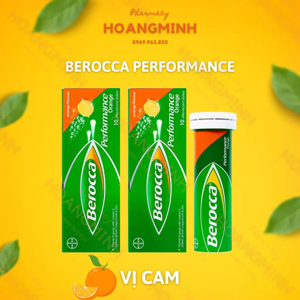 Viên Sủi Berocca Performance Mango [10 Viên] Bổ Sung Vitamin Giúp Bổ Sung Vitamin Và Khoáng Chất Cần Thiết Cho Cơ Thể