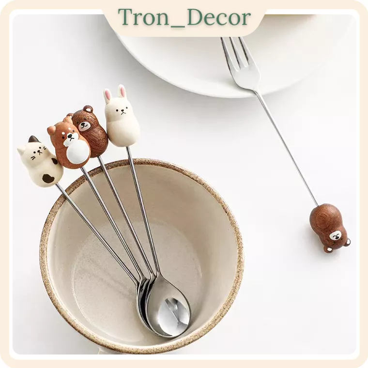 Thìa dĩa hình Động Vật đáng yêu đến từ Nhật Bản Bằng Thép Không Gỉ