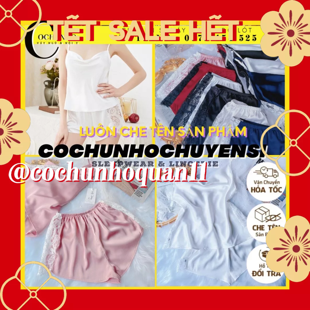 Bộ ngủ lụa satin Quảng Châu - váy ngủ quyến rũ - cô chủ nhỏ chuyên sỉ