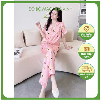 Bộ pijama lụa Latin quần dài nhiều size sang xinh