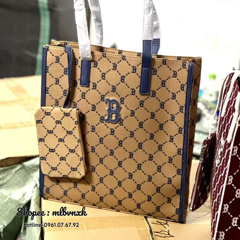 ẢNH THẬT / TQXK / MÀU MỚI - Túi MLB Tote Diamond Dáng Đứng - HÀNG XUẤT DƯ FULLTAG