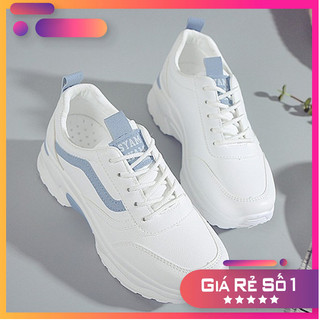 Giày hot 2020] Giày thể thao nữ màu trắng viền xanh hot hit DH2521 đi nhẹ êm chân phù hợp mọi lứa tuổi