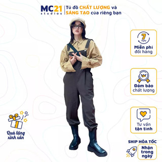 Quần yếm kaki MINIONCLOTHING oversize Unisex nam nữ form rộng Ulzzang Streetwear Hàn Quốc chất xịn dày dặn Q3202