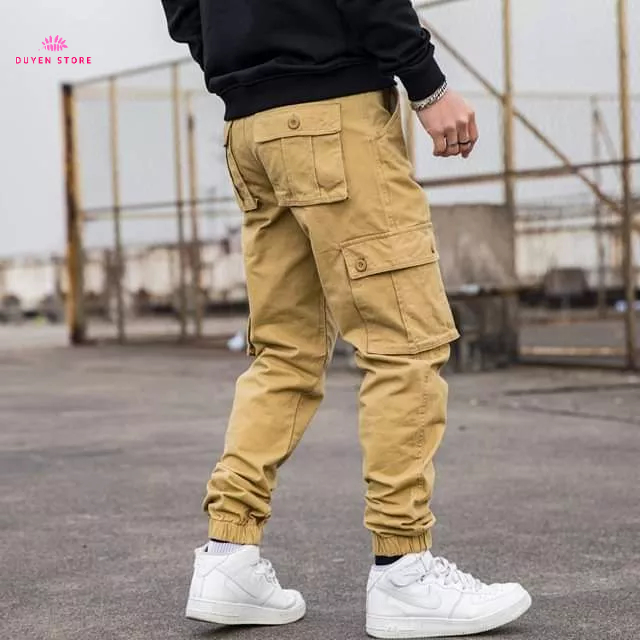 Quần Cargo Jogger Túi Hộp 6 Túi Lưng Thun Chất Kaki Dày Dặn Bền Màu Không Xù Lông