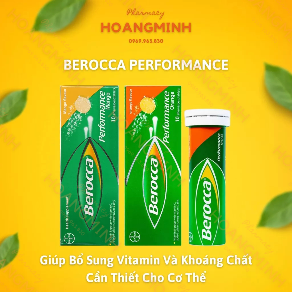 Viên Sủi Berocca Performance Mango [10 Viên] Bổ Sung Vitamin Giúp Bổ Sung Vitamin Và Khoáng Chất Cần Thiết Cho Cơ Thể