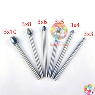 Mũi khoan mài phay gỗ đầu tròn chân 3mm