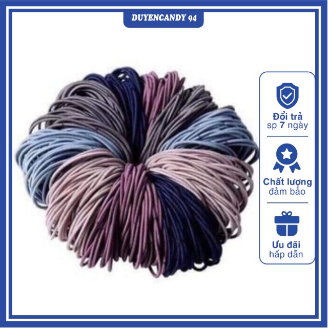 Sét 100 Chun Buộc Tóc - thun buộc tóc Hàn Quốc Đủ Màu