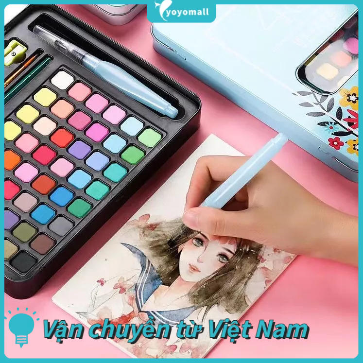 【Vận chuyển từ Việt Nam】Màu Nước Mới-Full màu Bộ 36/48 màu cao cấp,tô màu hạnh phúc