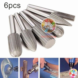 Bộ 6 mũi phay mài khắc làm gỗ lũa HSS chân 6mm