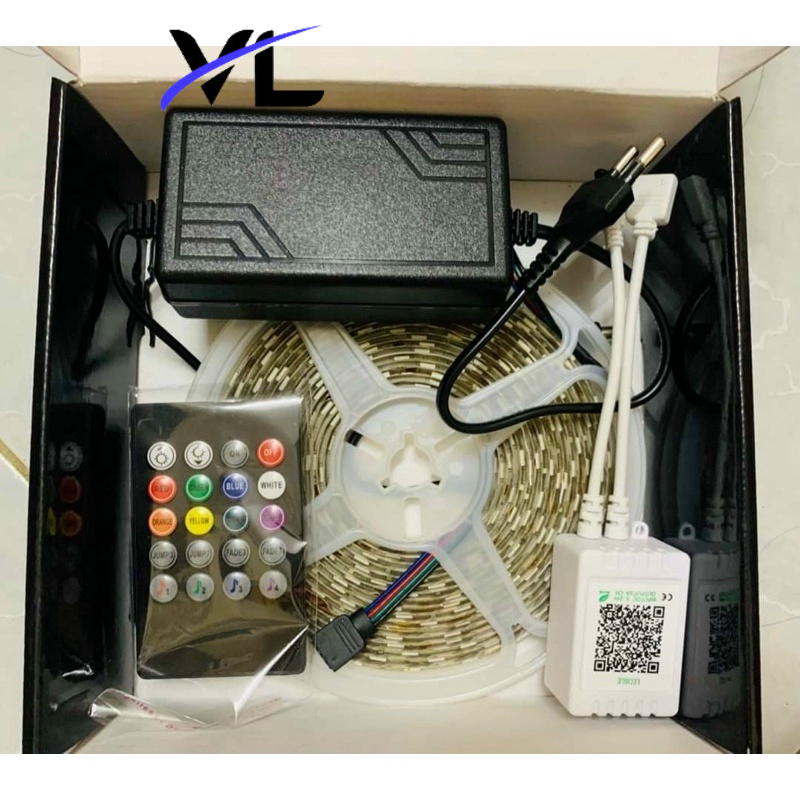 Đèn Led Tiktok 5m 5050RGB Mix DIY Trên 16 triệu Màu Trang Trí Phòng Ngủ Nháy Theo Nhạc Sử Dụng App