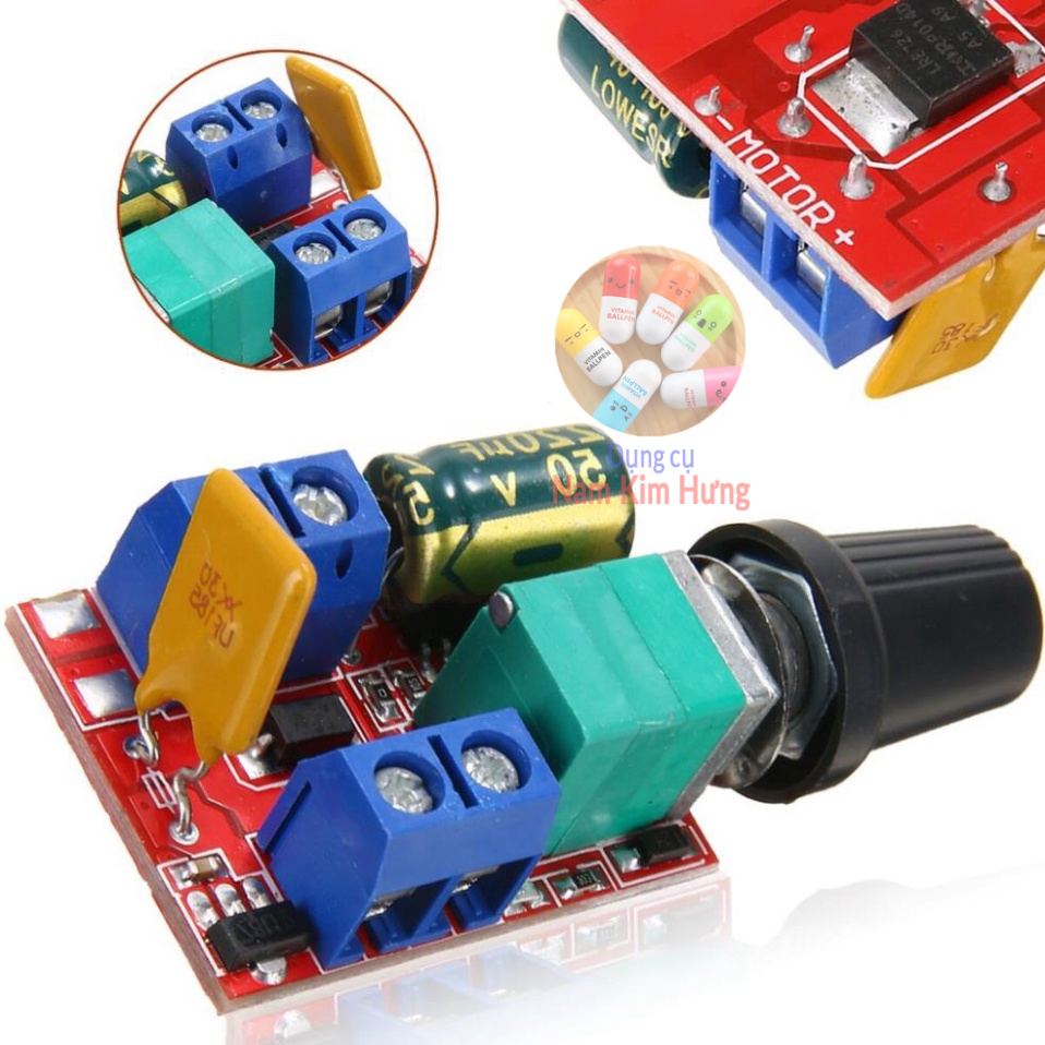 Mạch điều tốc động cơ DC PWM 5A 3 - 35V dùng điều khiển tốc độ motor chỉnh độ sáng đèn Led ( Led Dimmer ver2)